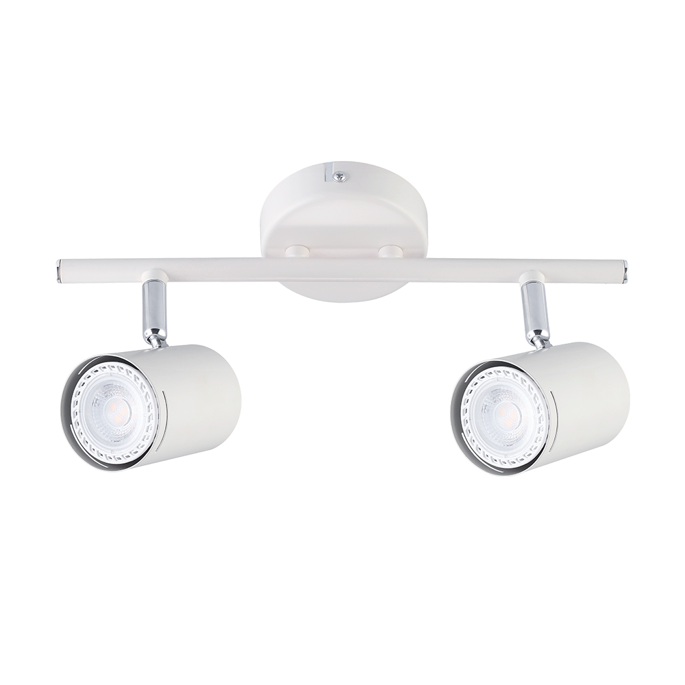 APLIQUE 2 LUCES BLANCO 2XGU10 11CM BLANCO C/CROMO U1022